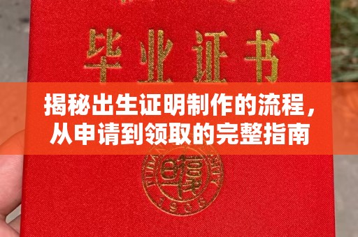砚山揭秘出生证明制作的流程，从申请到领取的完整指南